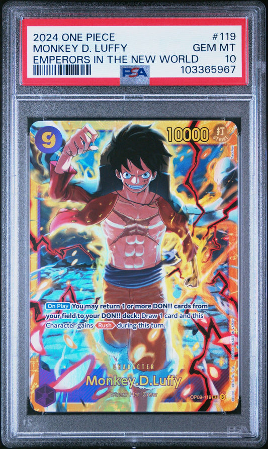 PSA10 2024 ONE PIECE OP09-EMPERORS IN THE NEW WORLD 119 MONKEY D. LUFFY