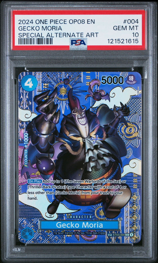 PSA 10 2024 ONE PIECE OP08-TWO LEGENDS | SPECIAL ALTERNATE ART GECKO MORIA 004