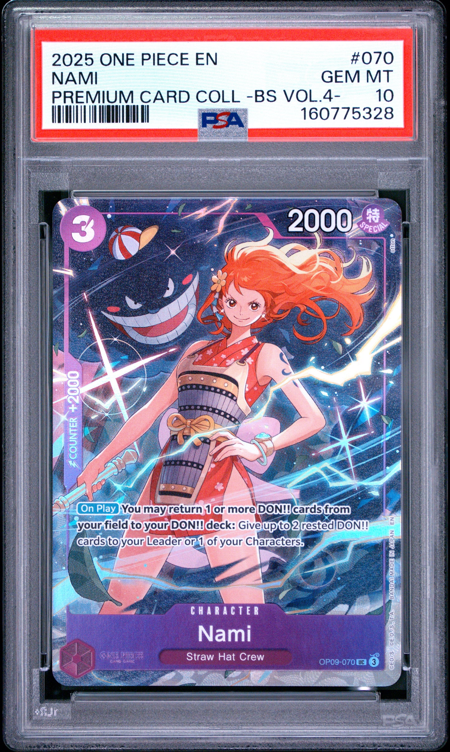 PSA 10 2025 One Piece Premium Card Collection -Best Selection Vol.4 - Nami #070