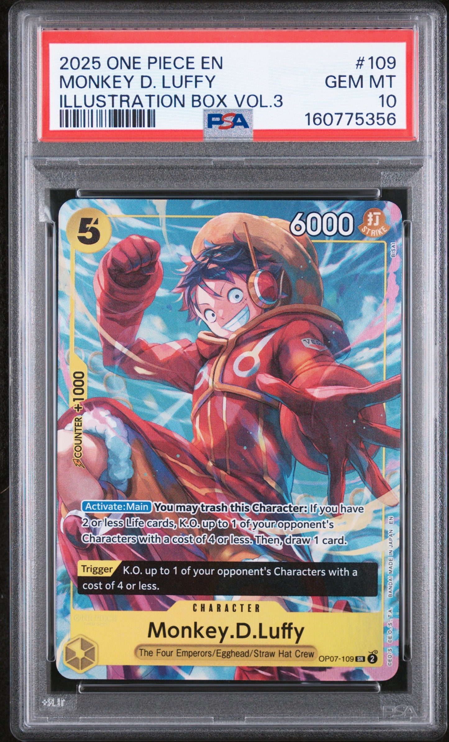PSA 10 2025 One Piece Promos Monkey D. Luffy #109 Illustration Box Vol.3