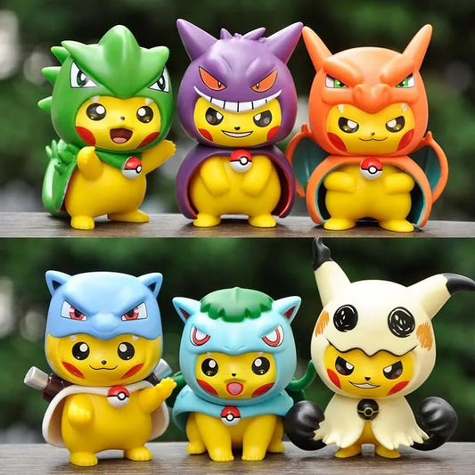 POKEMON PIKACHU COSPLAY FIGURES 3.5INCH VINYL DESK DECORATION