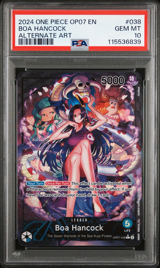 PSA 10 2024 ONE PIECE OP07-500 YEARS IN THE FUTURE | ALTERNATE ART BOA HANCOCK 038