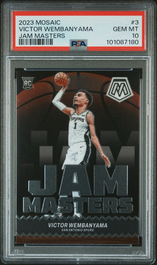PSA 10 2023 PANINI MOSAIC JAM MASTERSVICTOR WEMBANYAMA 3