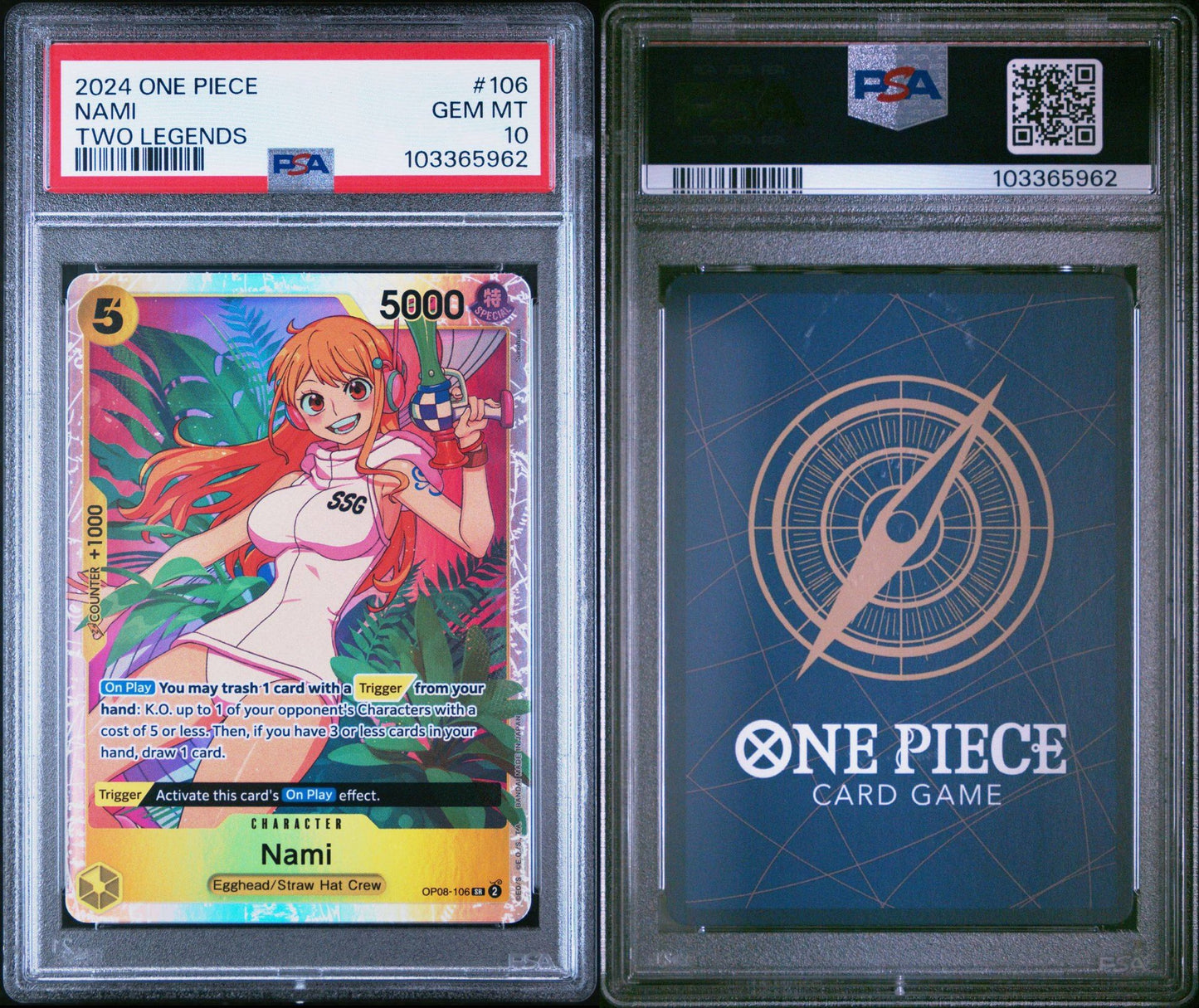 PSA 10 2024 ONE PIECE OP08-TWO LEGENDS 106 NAMI