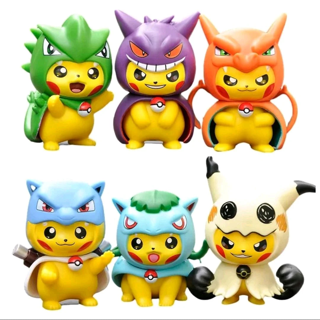 POKEMON PIKACHU COSPLAY FIGURES 3.5INCH VINYL DESK DECORATION