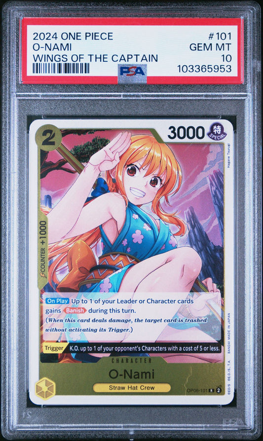 PSA 10 2024 ONE PIECE OP06-WINGS OF THE CAPTAIN 101 O-NAMI
