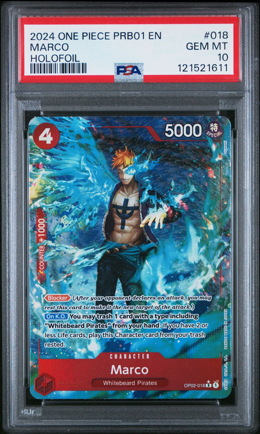 PSA 10 2024 ONE PIECE PRB01-PREMIUM BOOSTER -ONE PIECE CARD THE BEST- | HOLO FOIL MARCO 018