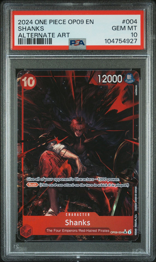 PSA 10 2024 ONE PIECE OP09-EMPERORS IN THE NEW WORLD | ALTERNATE ART 004 SHANKS