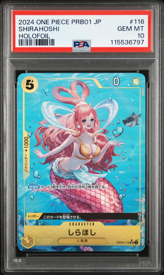 PSA 10 2024 ONE PIECE JAPANESE PRB01-PREMIUM BOOSTER -ONE PIECE CARD THE BEST- | HOLOFOIL SHIRAHOSHI 116
