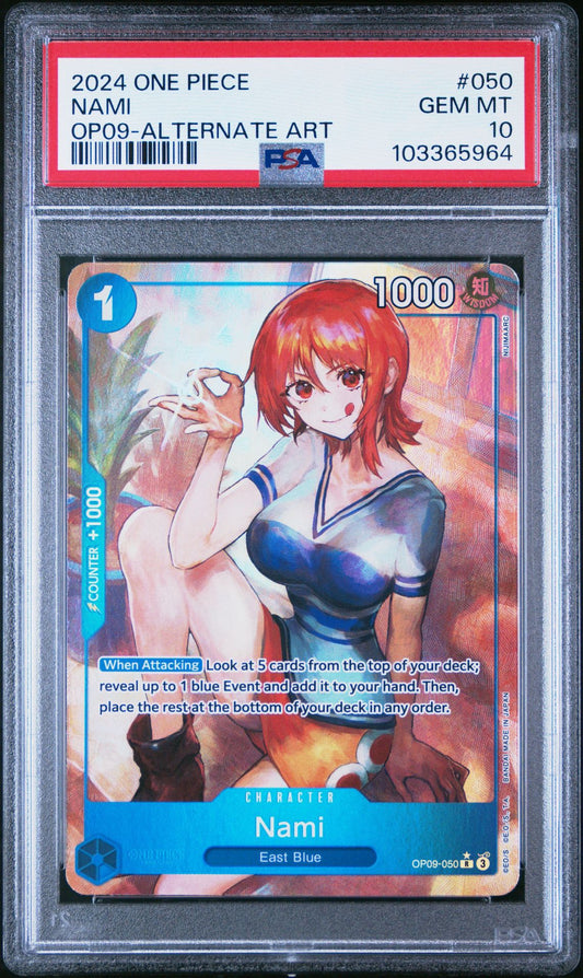 PSA10 2024 ONE PIECE OP09-EMPERORS IN THE NEW WORLD | ALTERNATE ART 050 NAMI