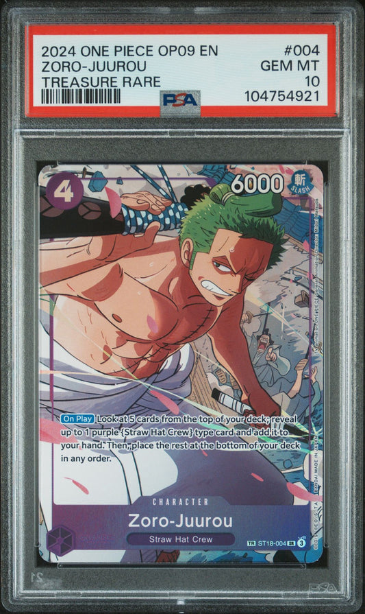 PSA 10 2024 ONE PIECE OP09-EMPERORS IN THE NEW WORLD | TREASURE RAREZORO-JUUROU 004