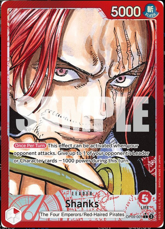 ONE PIECE SHANKS OP09-001 LEADER ALT ART EMPERORS IN THE NEW WORLD ENGLISH