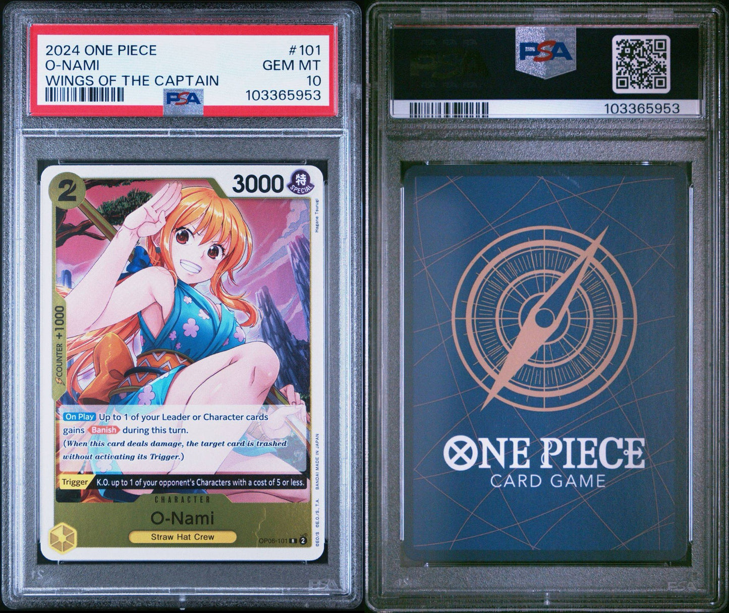 PSA 10 2024 ONE PIECE OP06-WINGS OF THE CAPTAIN 101 O-NAMI