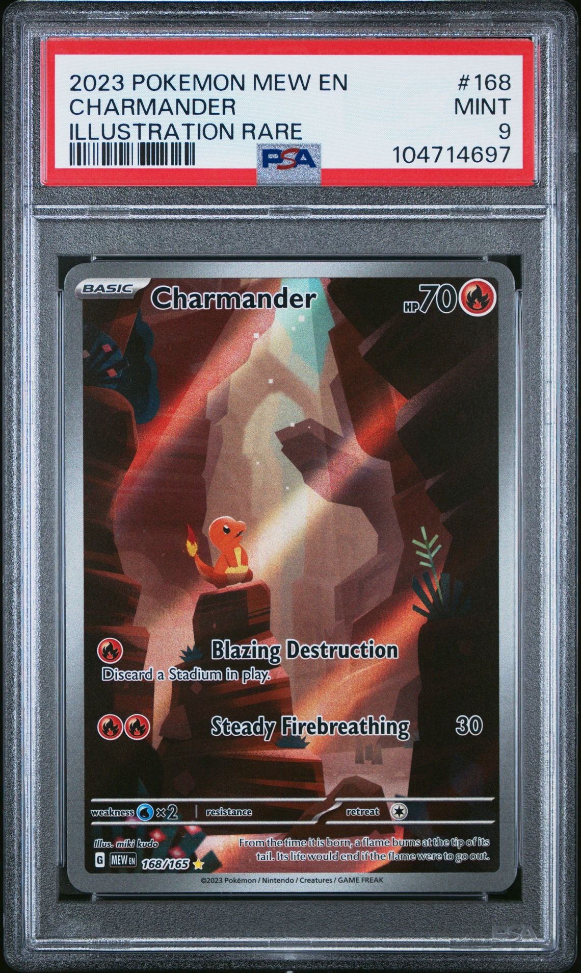 PSA 9 2023 POKEMON MEW EN-151 | ILLUSTRATION RARE 168 CHARMANDER