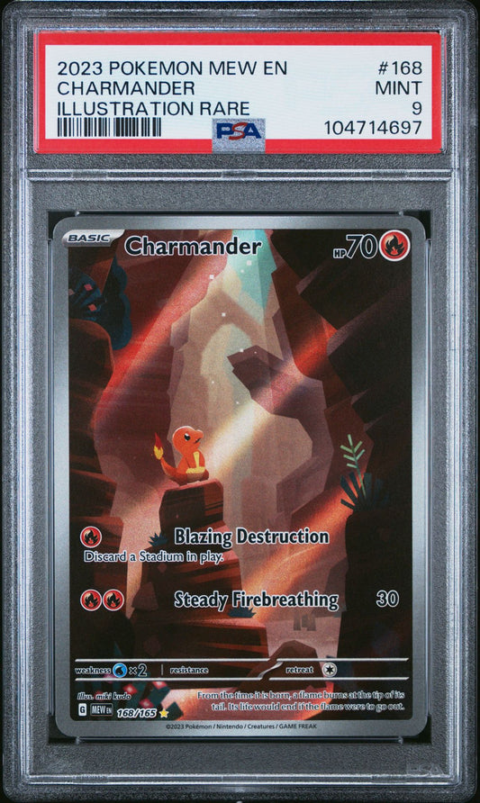 PSA 9 2023 POKEMON MEW EN-151 | ILLUSTRATION RARE 168 CHARMANDER