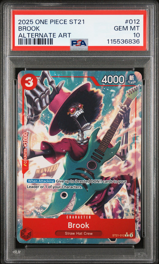 PSA 10 2025 ONE PIECE STARTER DECK ST21-EX GEAR 5 | ALTERNATE ART BROOK 012