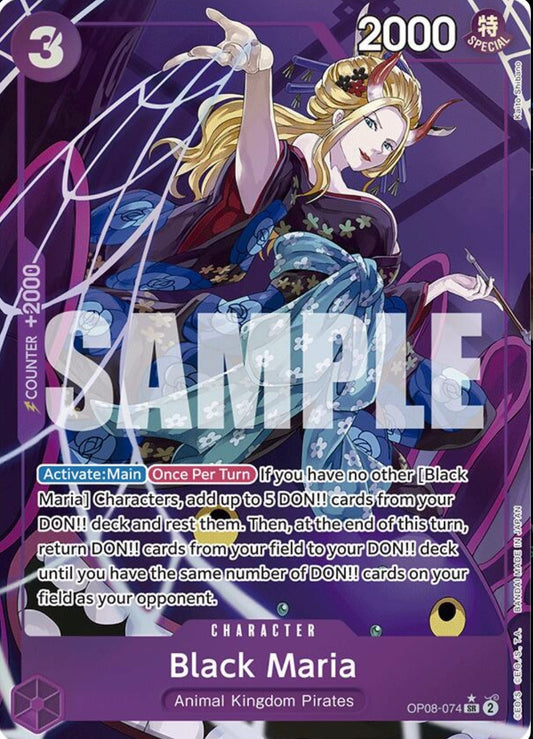 ONE PIECE BLACK MARIA OP08-074 SR ALT ART TWO LEGENDS