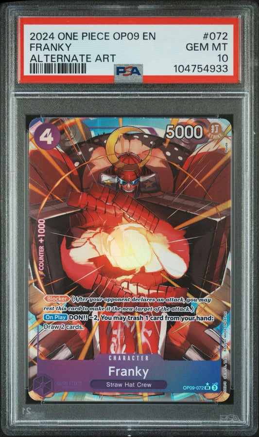 PSA 10 2024 ONE PIECE OP09-EMPERORS IN THE NEW WORLD | ALTERNATE ART 072 FRANKY