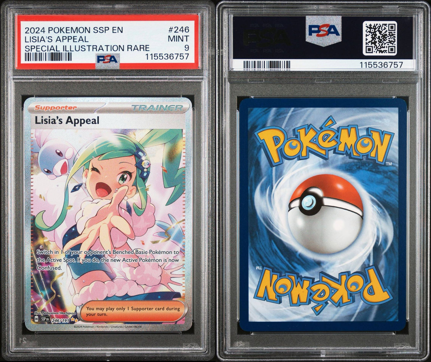 PSA9 2024 POKEMON SSP EN-SURGING SPARKS | SPECIAL ILLUSTRATION RARE LISIA'S APPEAL 246