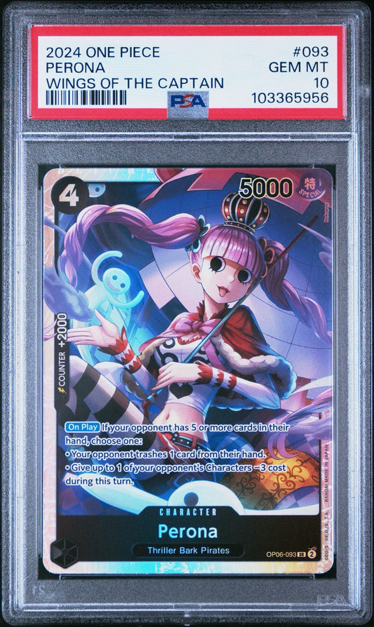 PSA 10 2024 ONE PIECE OP06-WINGS OF THE CAPTAIN 093 PERONA