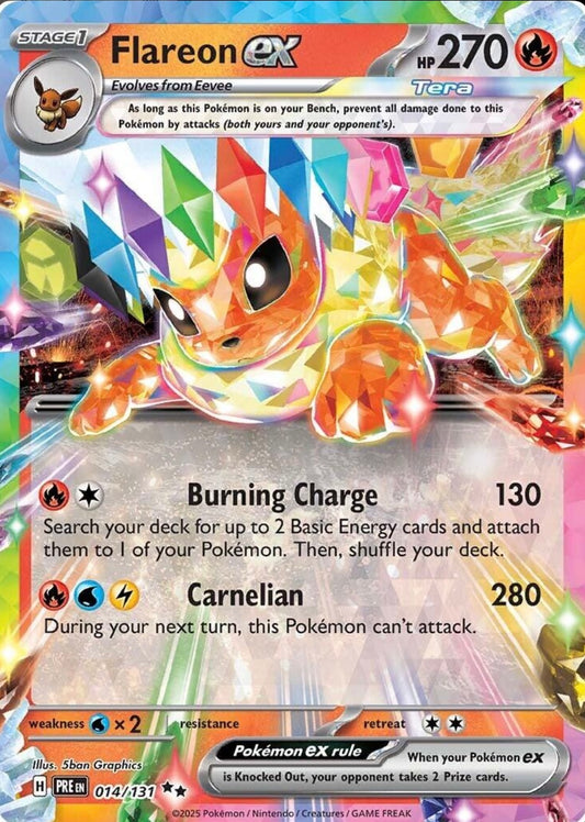 POKEMON CARD – FLAREON EX DOUBLE RARE HOLO 014/131 PRISMATIC EVOLUTIONS (ENGLISH)
