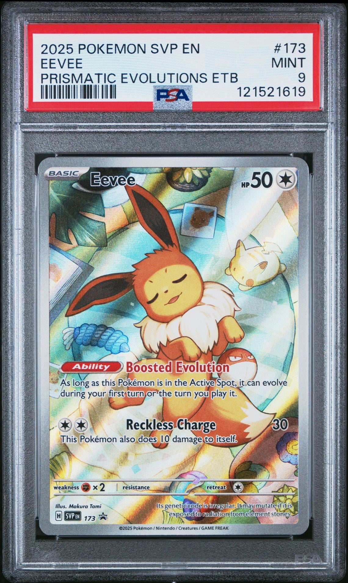 PSA 9 2025 POKEMON SVP EN-SV BLACK STAR PROMO | PRISMATIC EVOLUTIONS ELITE TRAINER BOX EEVEE 173