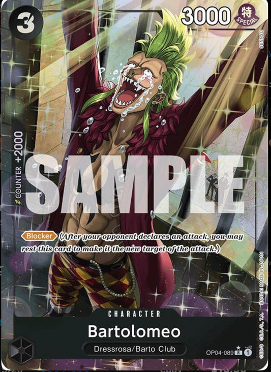 ONE PIECE PRB-01 BARTOLOMEO OP04-089 ALT ART THE BEST ENGLISH