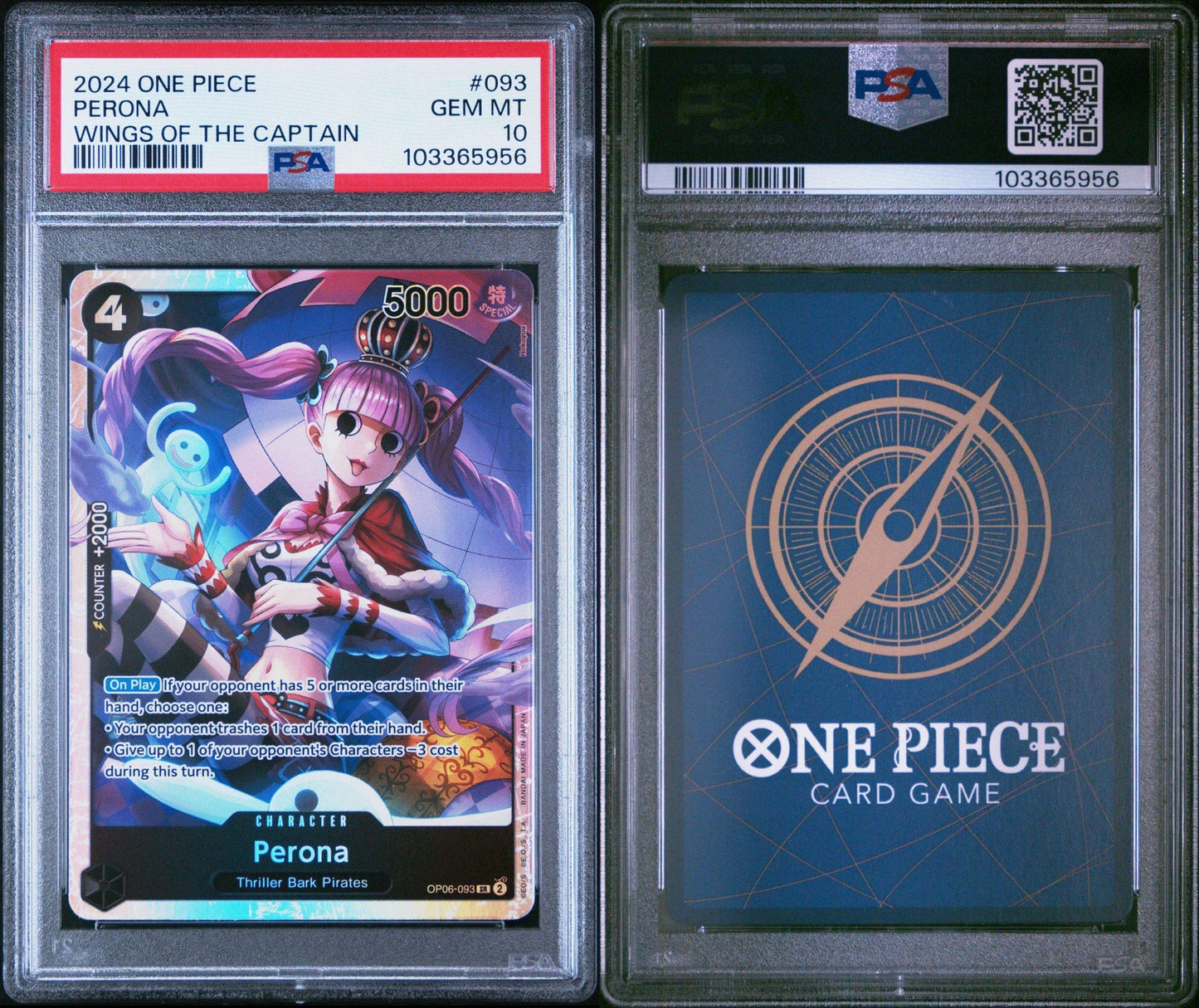 PSA 10 2024 ONE PIECE OP06-WINGS OF THE CAPTAIN 093 PERONA