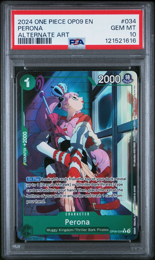 PSA 10 2024 ONE PIECE OP09-EMPERORS IN THE NEW WORLD | ALTERNATE ART PERONA 034