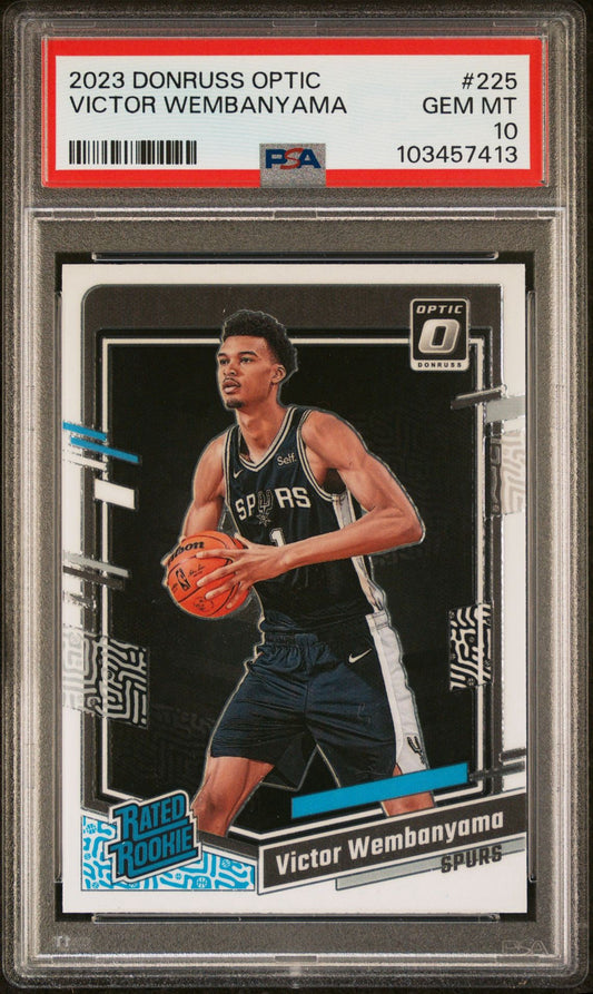 PSA 10 2023 PANINI DONRUSS OPTICVICTOR WEMBANYAMA 225