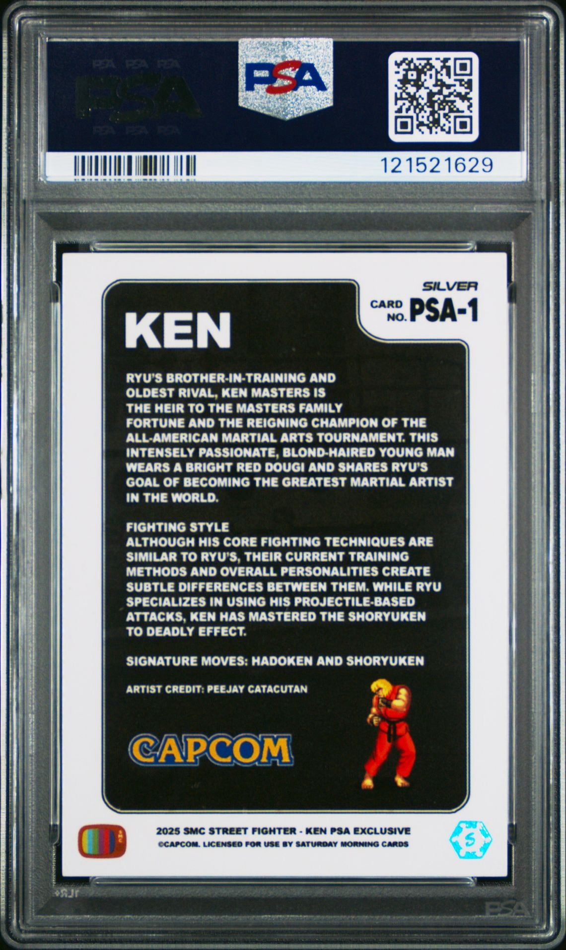 PSA 9 2025 SATURDAY MORNING CARDS STREET FIGHTER II CHAMPION EDITION PSA MAGAZINE EXCLUSIVE KEN 1