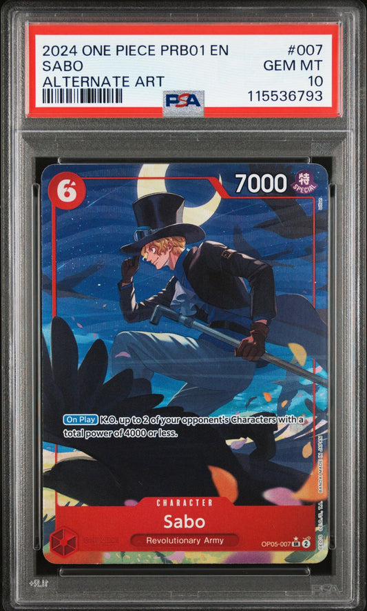 PSA 10 2024 ONE PIECE PRB01-PREMIUM BOOSTER -ONE PIECE CARD THE BEST- | ALTERNATE ART SABO 007