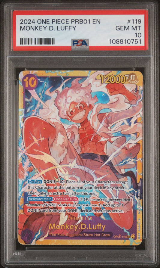 PSA 10 2024 ONE PIECE PRB01-PREMIUM BOOSTER -ONE PIECE CARD THE BEST-MONKEY D. LUFFY 119