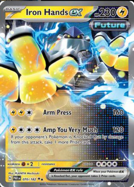 POKEMON CARD – IRON HANDS EX DOUBLE RARE HOLO 070/182 PARADOX RIFT (ENGLISH)