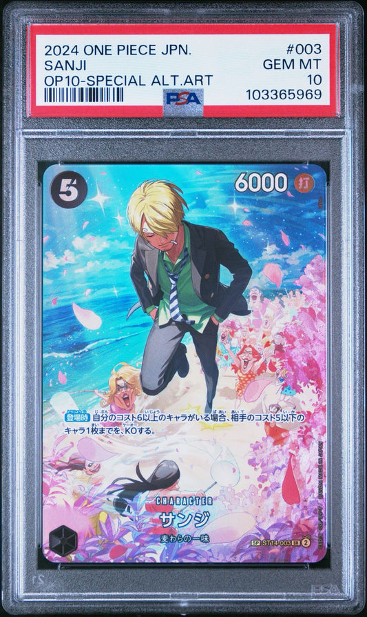 PSA 10 2024 ONE PIECE JAPANESE OP10-ROYAL BLOOD | SPECIAL ALTERNATE ARTSANJI 003