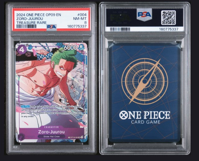 PSA 8 2024 One Piece Op09-Emperors in the New World Zoro-Juurou #004 Treasure Rare