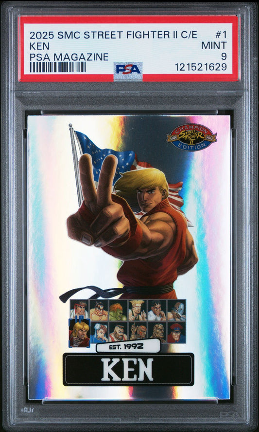 PSA 9 2025 SATURDAY MORNING CARDS STREET FIGHTER II CHAMPION EDITION PSA MAGAZINE EXCLUSIVE KEN 1