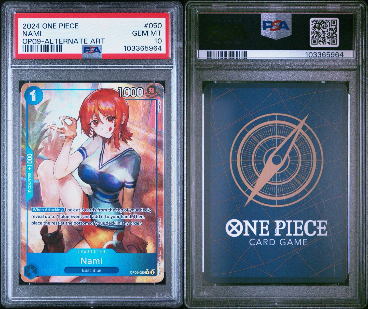 PSA10 2024 ONE PIECE OP09-EMPERORS IN THE NEW WORLD | ALTERNATE ART 050 NAMI