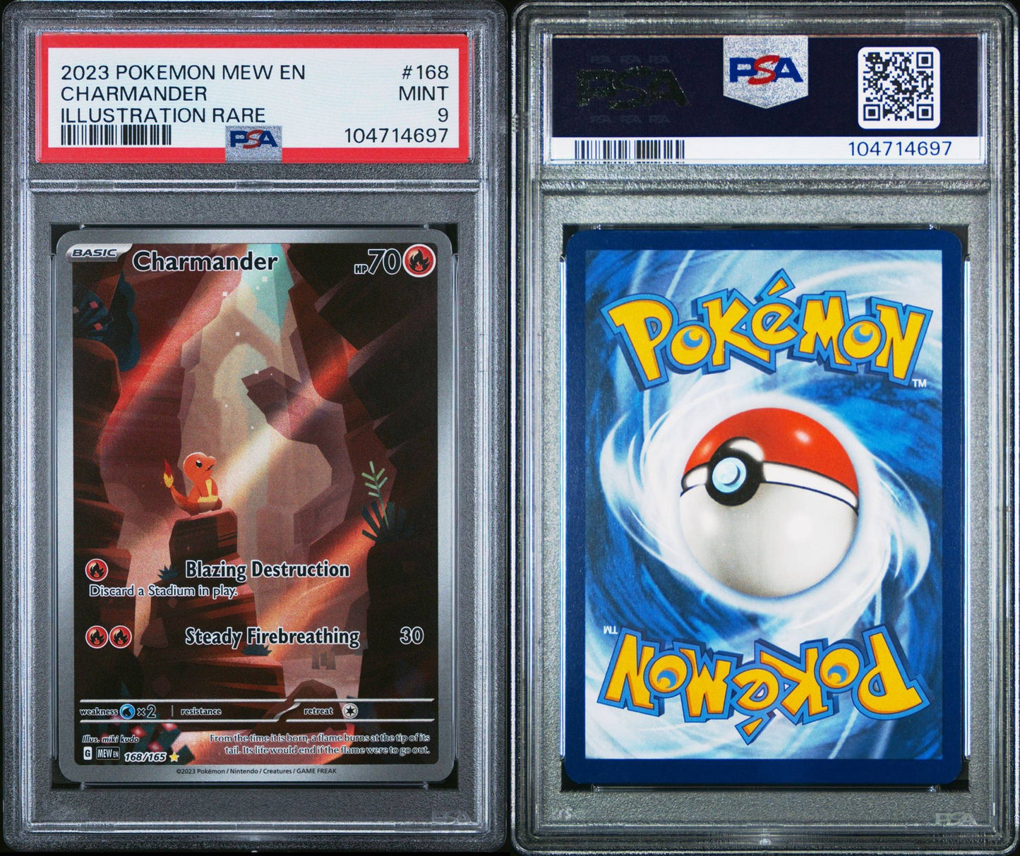 PSA 9 2023 POKEMON MEW EN-151 | ILLUSTRATION RARE 168 CHARMANDER
