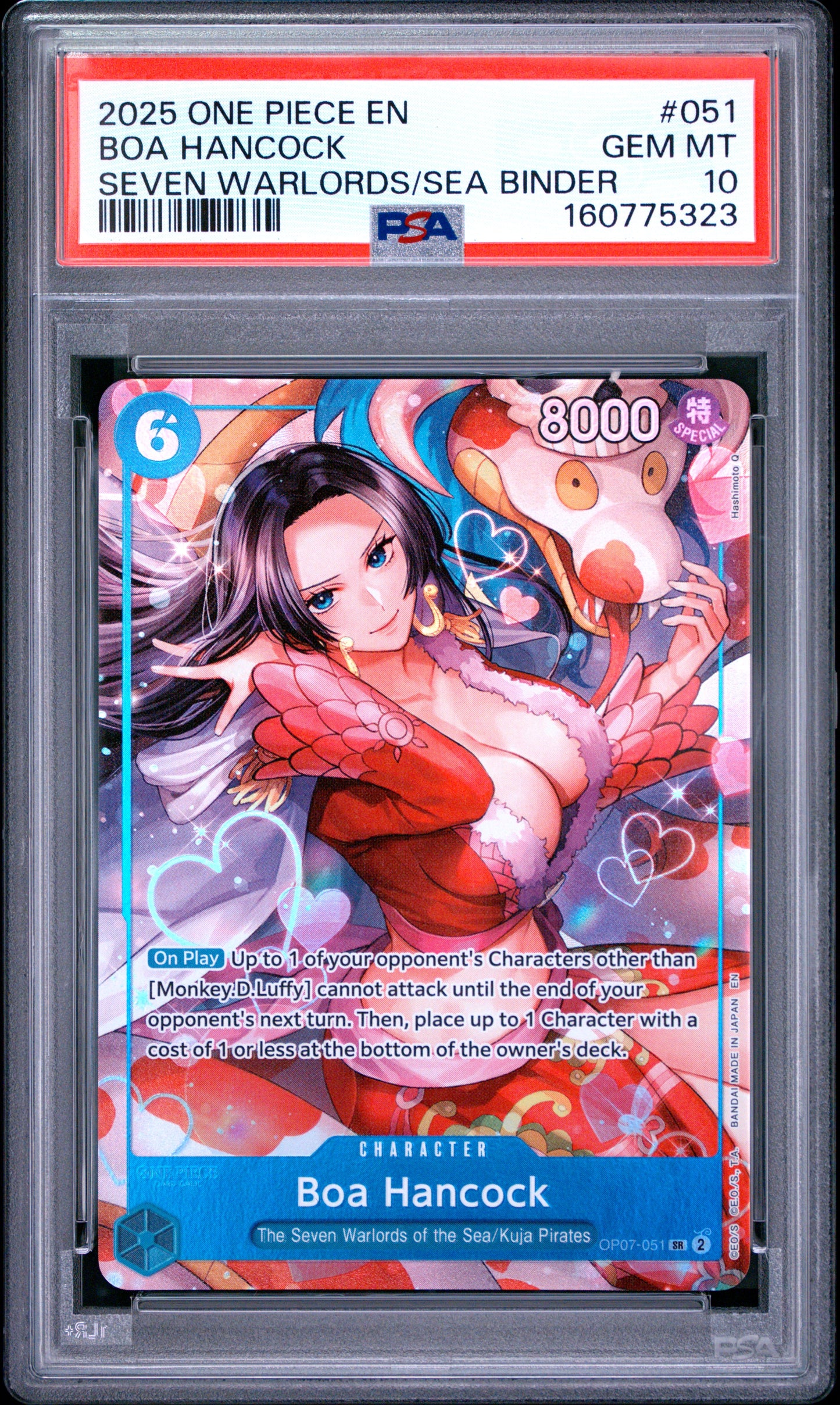 PSA 10 2025 One Piece Seven Warlords of the Sea Binder Set Boa Hancock #051
