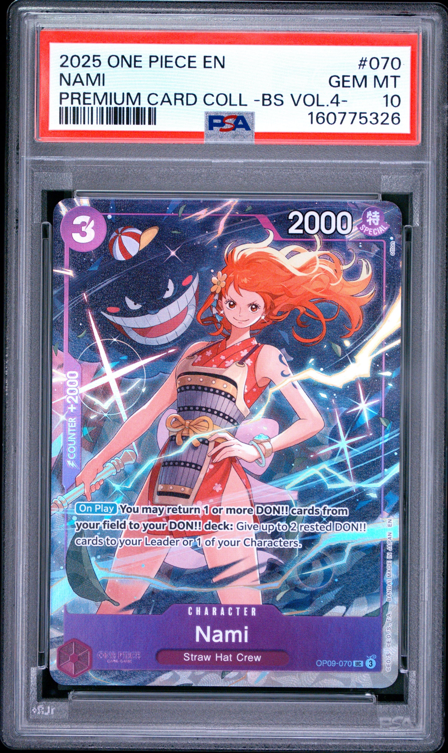 PSA 10 2025 One Piece Premium Card Collection -Best Selection Vol.4 - Nami #070