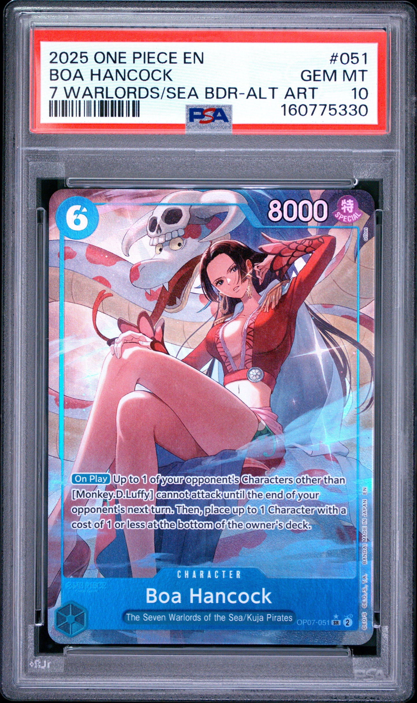 PSA10 2025 One Piece Seven Warlords of the Sea Binder Set Boa Hancock #051