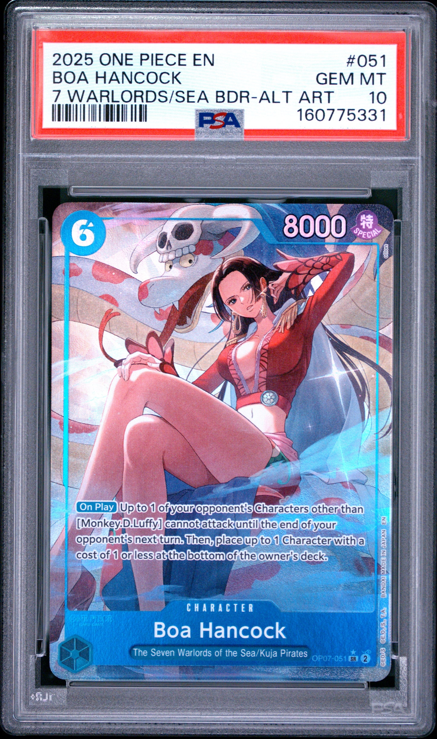 PSA10 2025 One Piece Seven Warlords of the Sea Binder Set Boa Hancock #051