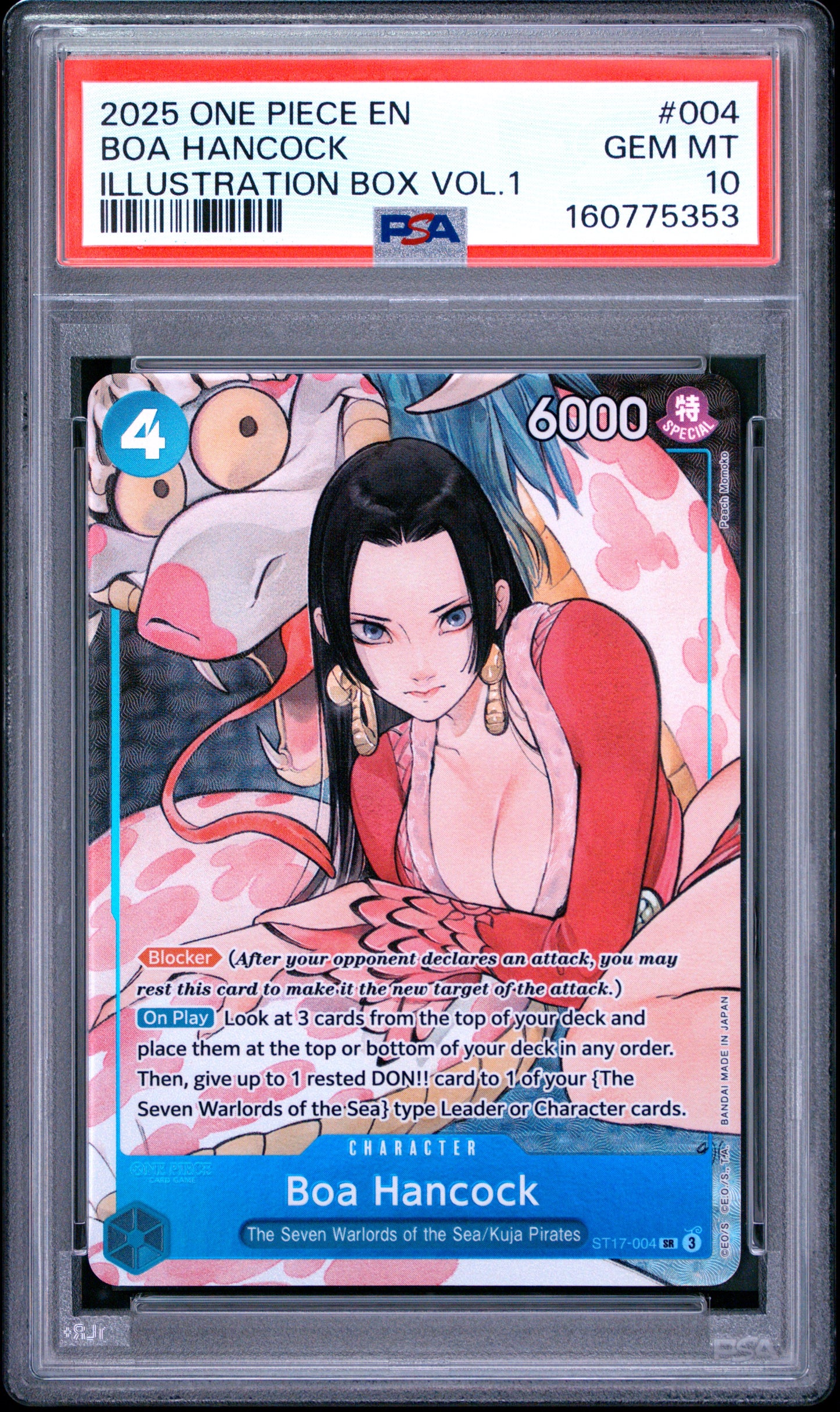 PSA10 2025 One Piece Promos Boa Hancock #004 Illustration Box Vol.1