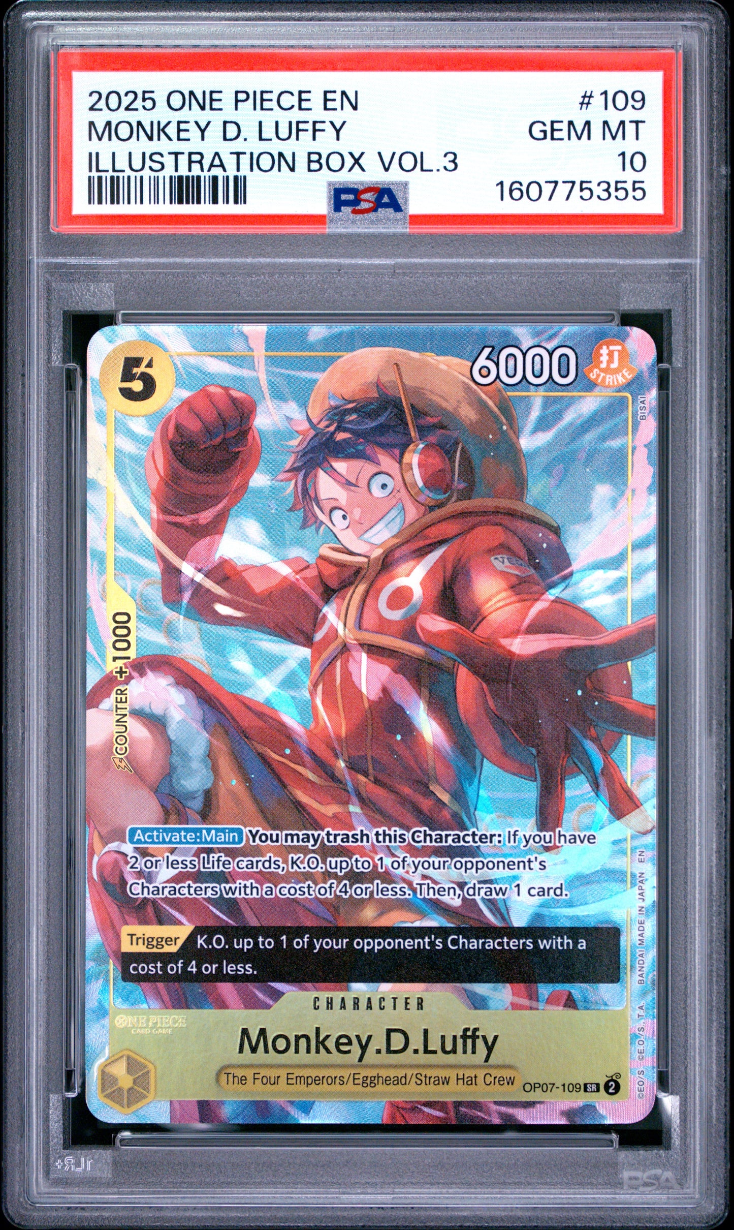 PSA 10 2025 One Piece Promos Monkey D. Luffy #109 Illustration Box Vol.3