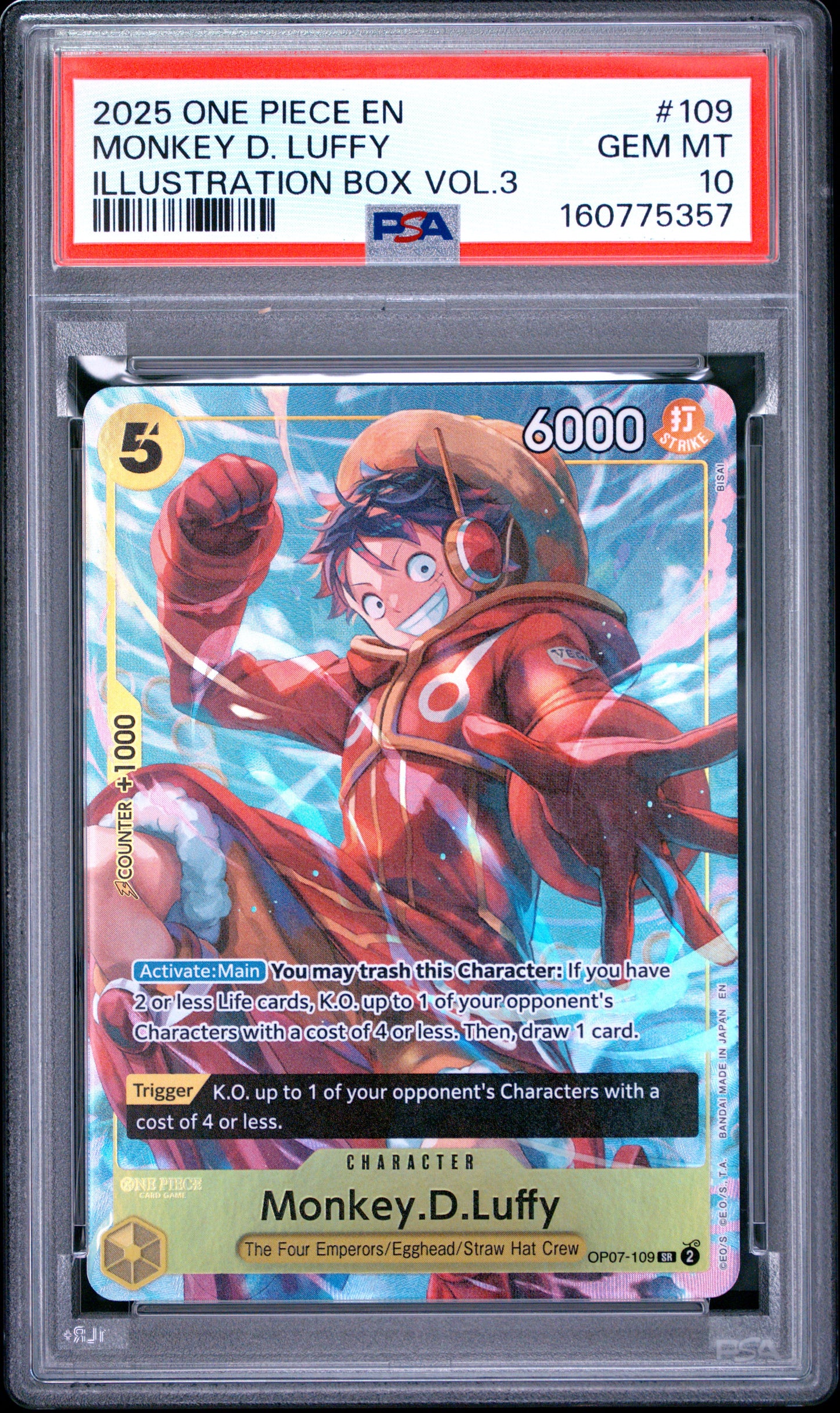 PSA 10 2025 One Piece Promos Monkey D. Luffy #109 Illustration Box Vol.3
