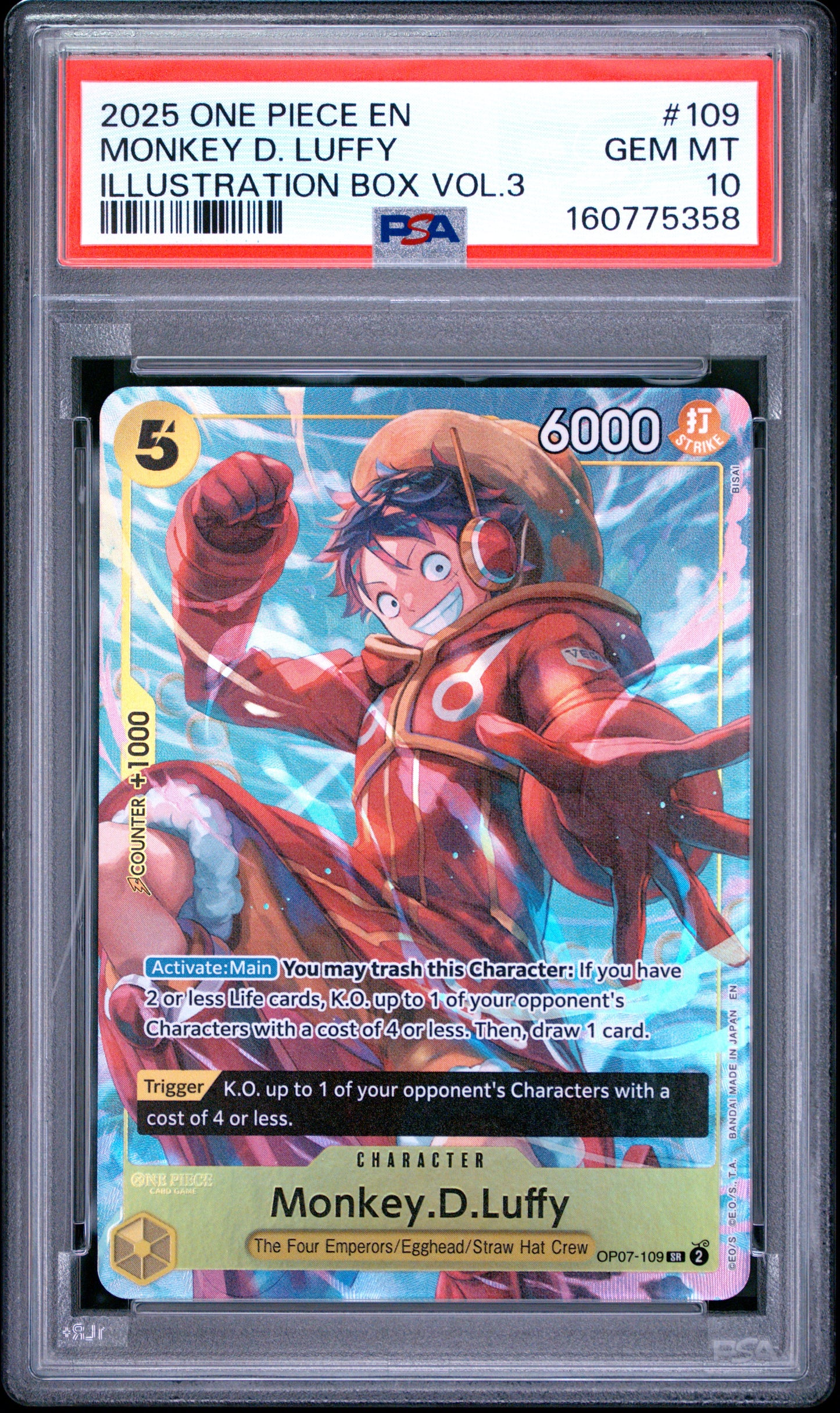PSA 10 2025 One Piece Promos Monkey D. Luffy #109 Illustration Box Vol.3