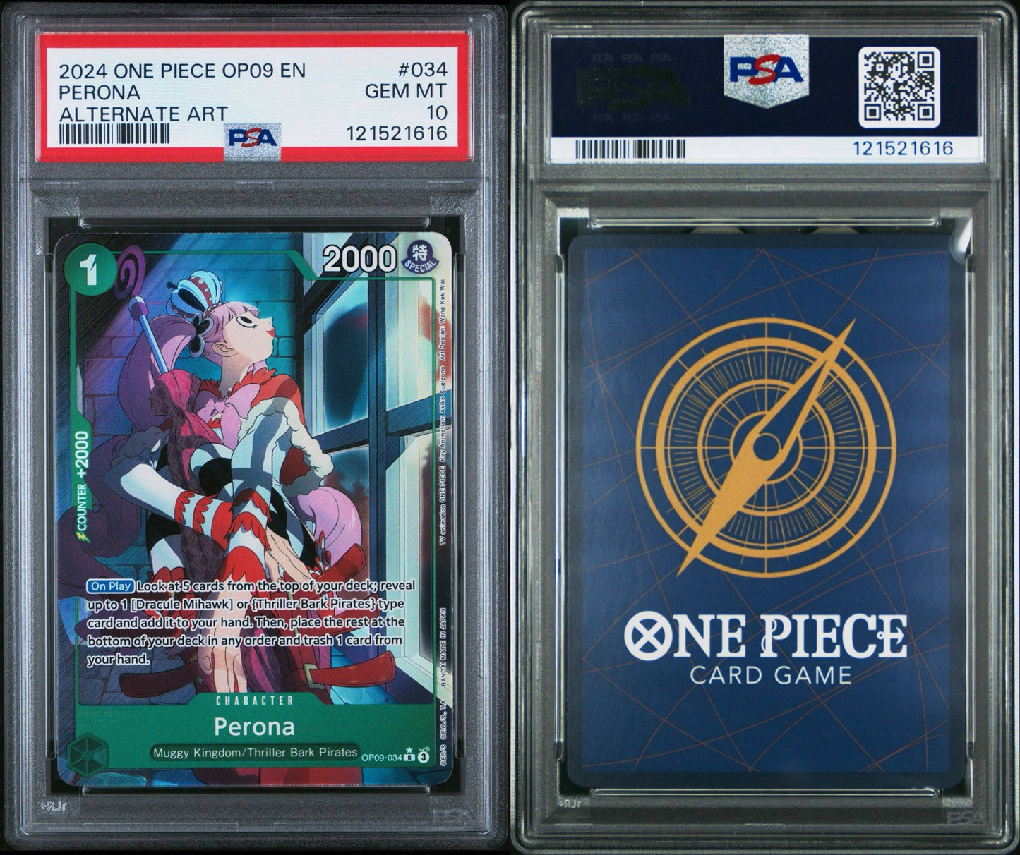 PSA 10 2024 ONE PIECE OP09-EMPERORS IN THE NEW WORLD | ALTERNATE ART PERONA 034