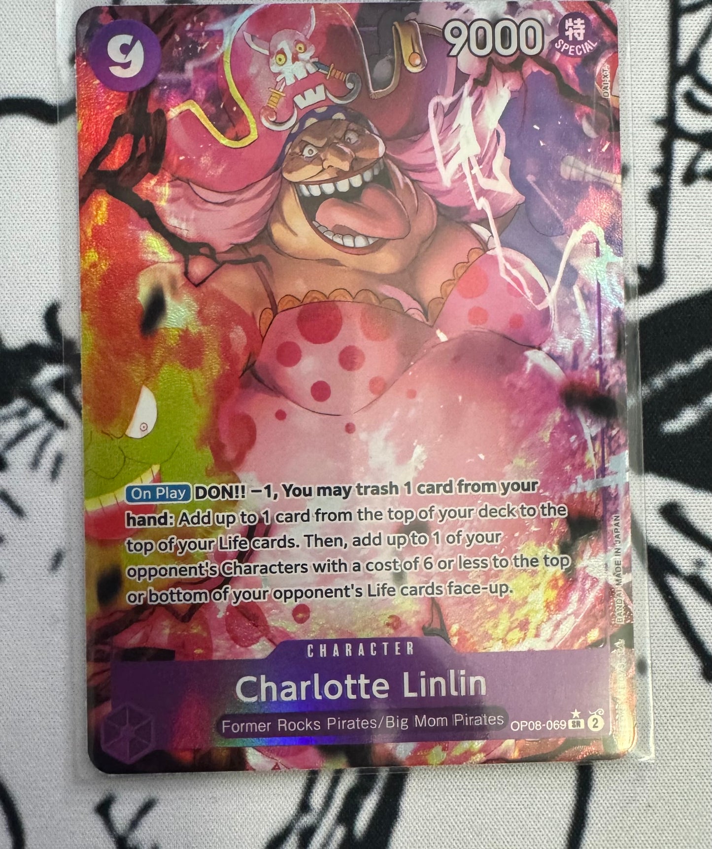ONE PIECE CHARLOTTE LINLIN OP08-069 ALTERNATE FULL ART SR SUPER RARE ENGLISH