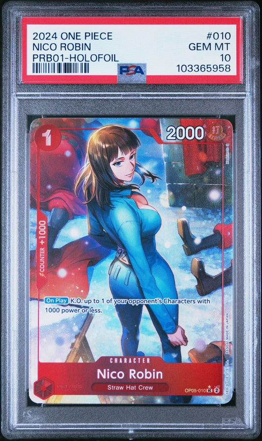 PSA 10 2024 ONE PIECE PRB01-PREMIUM BOOSTER -ONE PIECE CARD THE BEST- | HOLOFOIL NICO ROBIN 010